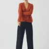 Cardigan squadrato in lana e cashmere Ffion