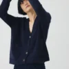 Cardigan squadrato in lana e cashmere Ffion