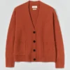 Cardigan squadrato in lana e cashmere Ffion