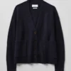 Cardigan squadrato in lana e cashmere Ffion