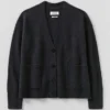 Cardigan squadrato in lana e cashmere Ffion