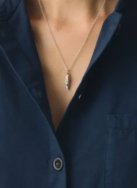 Collana Alba in argento con baccello di cardamomo
