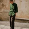Giacca Arlo in misto cotone e lino a righe sovratinta Giacca Arlo in misto cotone e lino a righe sovratinta