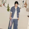 Giacca in denim a righe Hickory Giacca in denim a righe Hickory