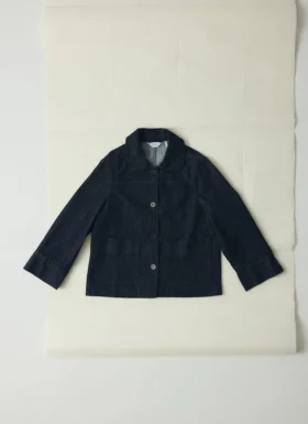 Giacca in denim indaco biologico a maniche larghe