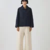 Giacca in denim indaco biologico a maniche larghe Giacca in denim indaco biologico a maniche larghe