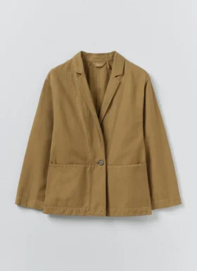 Giacca in twill di cotone e lino