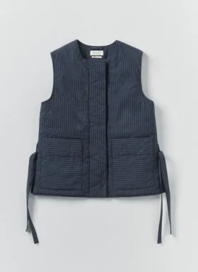 Gilet con lacci laterali a righe ferroviarie