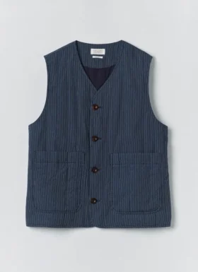 Gilet imbottito a righe ferroviarie