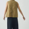 Gilet in cotone e lino a righe Gilet in cotone e lino a righe