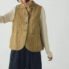 Gilet in cotone e lino a righe Gilet in cotone e lino a righe