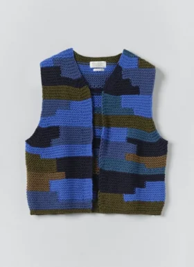 Gilet in maglia patchwork di lana