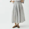 Gonna a pieghe in cotone a righe Gonna a pieghe in cotone a righe