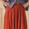 Gonna a pieghe in cotone a righe Gonna a pieghe in cotone a righe
