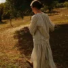 Gonna a pieghe in cotone a righe Gonna a pieghe in cotone a righe