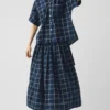 Camicia in cotone e lino a quadri