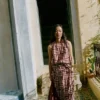 Top a righe patchwork con stampa a blocchi Top a righe patchwork con stampa a blocchi