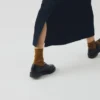 Gonna in denim indaco biologico con tasche applicate
