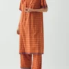 Kaftan in cotone a quadri Bistrot Kaftan in cotone a quadri Bistrot