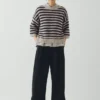 Maglione a maniche corte a righe Donegal