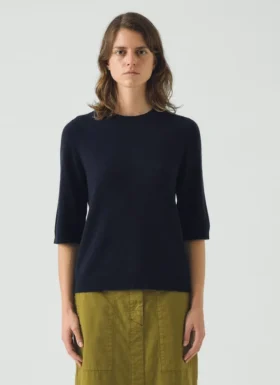 Maglione a mezze maniche in lana e cashmere