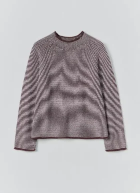Maglione a righe in misto lino e cotone