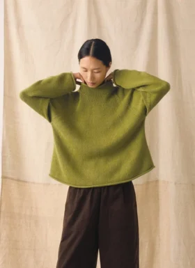 Maglione comodo in cotone biologico e lino