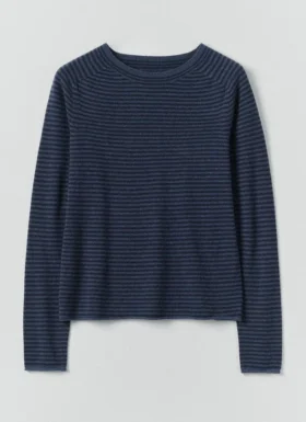 Maglione elegante a righe in lana e cashmere