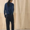 Maglione elegante a righe in lana e cashmere