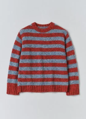 Maglione girocollo in lana Donegal a righe