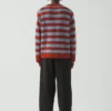 Maglione girocollo in lana Donegal a righe Maglione girocollo in lana Donegal a righe