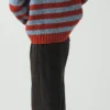 Maglione girocollo in lana Donegal a righe Maglione girocollo in lana Donegal a righe