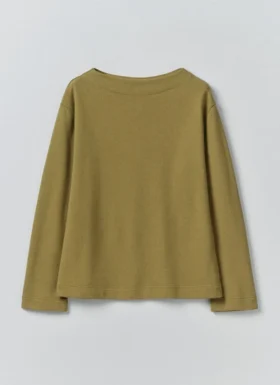 Maglione in cotone e canapa con collo alto