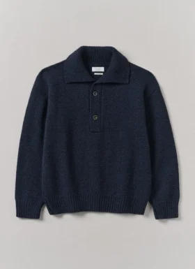 Maglione in lana con mezza abbottonatura