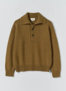 Maglione in lana con mezza abbottonatura