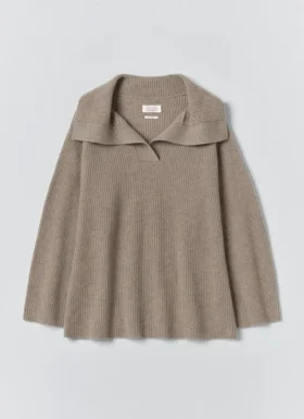 Maglione in lana e cashmere a coste