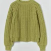 Maglione in misto lana e cotone a coste