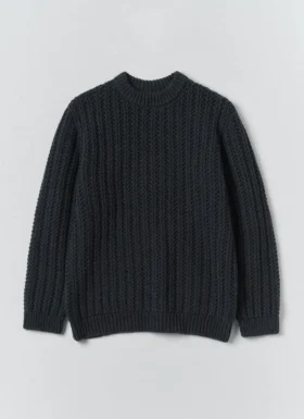Maglione in misto lana e cotone a coste