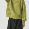 Maglione in misto lana e cotone a coste