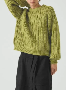 Maglione in misto lana e cotone a coste