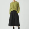 Maglione in misto lana e cotone a coste