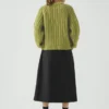 Maglione in misto lana e cotone a coste