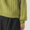 Maglione in misto lana e cotone a coste