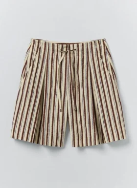 Pantaloncini a righe sorbetto con stampa a blocchi