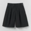 Pantaloncini in twill di cotone con pieghe sul davanti