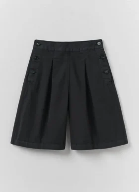 Pantaloncini in twill di cotone con pieghe sul davanti
