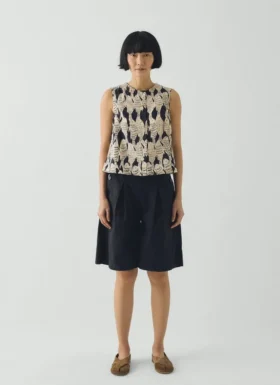 Pantaloncini in twill di cotone con pieghe sul davanti