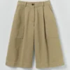 Pantaloncini in twill di cotone plissettato