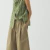 Pantaloncini in twill di cotone plissettato