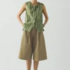 Pantaloncini in twill di cotone plissettato